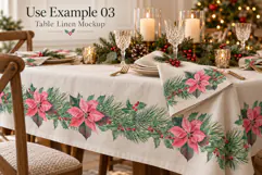 Christmas Poinsettia Watercolor Bouquets & Floral Border Product Image 4