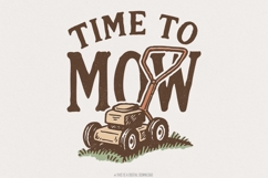 Time To Mow PNG, Lawn Mower PNG, Grass Cutting Art, Product Image 1