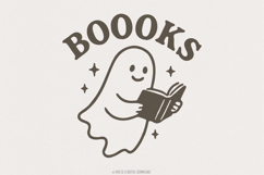 Boooks PNG, Cute Reading Ghost Clipart, Halloween PNG, Book Product Image 1