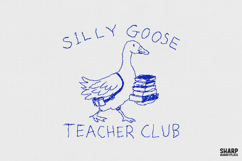 Silly Goose Teacher Club Cute Goose Books Drawing, Teacher Product Image 1