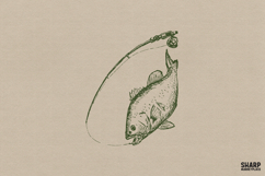 Vintage Bass Fishing Line Art, Shirt Png Hunting Png Product Image 1