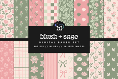Blush &amp; Sage Seamless Pattern Set Product Image 1