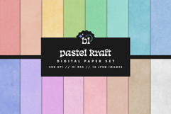 Pastel Kraft Seamless Textures - 16 JPEG Paper Textures Product Image 1