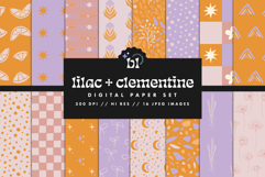 16 Lilac &amp; Clementine Seamless Patterns Product Image 1