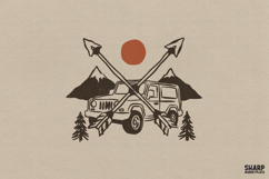 Mountain Off Road Jeep Adventure Art, Hunting Png, Jeep Product Image 1