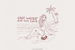 Salt Water And Sun Shine Png, Summer Sublimation Design, Product Image 1