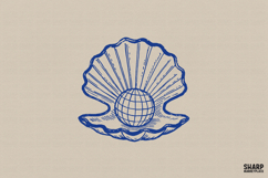 Coastal Shell Globe PNG, PNG Designs, Summer PNG, Vintage Product Image 1