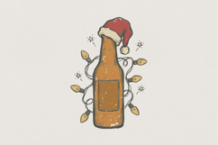 Christmas Beer Bottle PNG, Holiday Lights Digital Download, Product Image 1