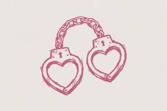 Heart Handcuffs PNG, Valentine Love Clipart, Couple Art Product Image 1