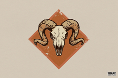 Western PNG, Trendy PNG, Shirt PNG, Vintage Ram Skull Product Image 1