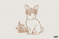 Boho Bunny PNG, Floral Rabbit Digital Download, Flower Product Image 1