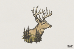 Deer Head PNG, Forest Animal Art, Nature Lover Shirt, Product Image 1