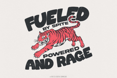 Fueled by Rage PNG, Snarky Vintage Tiger Design, Meme png, Product Image 1