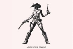 Retro Cowgirl PNG, Western Wild West Digital Download, Product Image 1