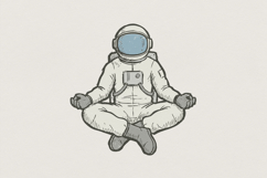 Meditating Astronaut PNG, Space Yoga Art, Digital Download, Product Image 1