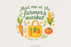 Meet Me At The Farmer&#039;s Market PNG, Watercolor Farmers Product Image 1