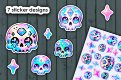 Shiny Holographic Halloween Stickers, Digital Sticker Sheet Product Image 2