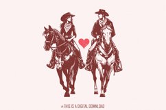 Retro Valentine Png, Vintage Cowboy Valentine Png, Howdy Product Image 1