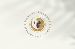 Female profile crescent round logo Product Image 2