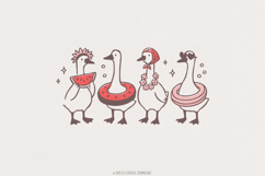 Watermelon Goose PNG, Funny Goose Digital Download, Cute Product Image 1