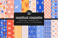 Nautical Coquette Seamless Patterns - 16 Summer JPEG Pattern Product Image 1