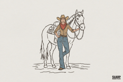 Western Cowgirl With Horse PNG, Vintage Cowgirl Shirt Product Image 1
