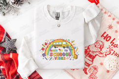 Back to School Vibes SVG - School Bus Rainbow Cut File Product Image 3