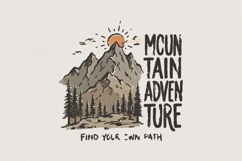 Mountain Adventure PNG Find Your Own Path, Forest Nature Product Image 1