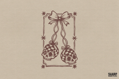 Ribbon Skull Ornament Illustration With Halloween PNG Product Image 1