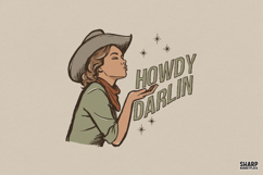 Howdy Darlin, Western PNG, Trendy PNG, Shirt PNG, Kissing Product Image 1