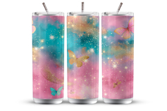 Whimsical Sparkling Tumbler Wrap 20 oz, Sublimation Design Product Image 1