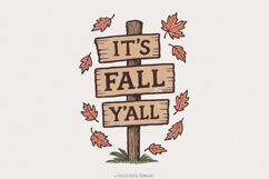 It&#039;s Fall Y&#039;all PNG, Autumn Sign Digital Download, Rustic Product Image 1