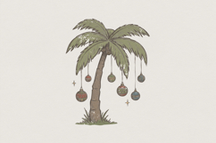 Palm Tree Christmas PNG, Holiday Beach Ornament Design, Product Image 1