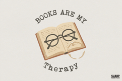 Books Are My Therapy PNG, Book Lovers Shirt, Reading Gift, Product Image 1