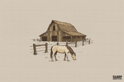 Western Horse Barn PNG, Shirt PNG, Sublimation PNG Rustic Product Image 1