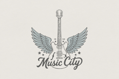 Music City PNG, Nashville Winged Guitar Digital Art, Product Image 1