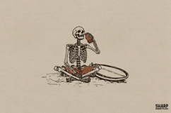 Skeleton Beach Break With Coconut Drink, Halloween Png, Product Image 1