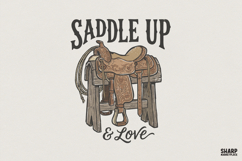 Saddle Up &amp; Love PNG, Western Cowboy Shirt, Country Gift Product Image 1