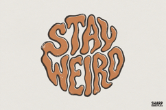 Stay Weird PNG, Retro Groovy T-Shirt Design, Wavy Weird Product Image 1