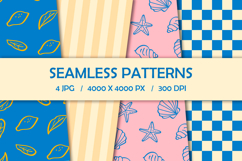 Amalfi Coast Seamless Patterns, Summer Doodle Digital Paper Product Image 1