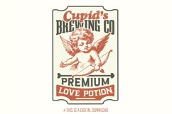 Cupid PNG, Retro Valentine Design, Love Sublimation Art, Product Image 1
