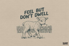 Feel But Don't Dwell Lamb PNG Designs, Trendy Funny PNG Product Image 1