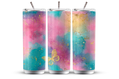 Whimsical Glitter Tumbler Wrap 20 oz, Sublimation Design Product Image 1