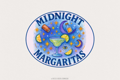 Midnight Margaritas PNG, Cocktail Clipart, Margarita PNG, Product Image 1