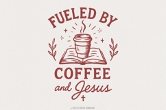 Fueled By Coffee And Jesus PNG, Christian Coffee Shirt PNG, Product Image 1