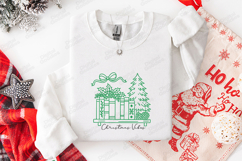 Christmas Vibes Bookshelf Line Art SVG | Book Lover Product Image 2