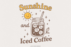 Sunshine &amp; Iced Coffee PNG Digital Download, Instant Product Image 1