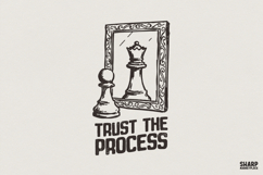 Trust The Process PNG, Motivational Chess Printable, Queen Product Image 1