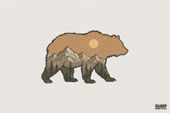 Bear Sun PNG, Mountain Forest PNG Download, Nature Shirt, Product Image 1