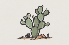 Prickly Pear Cactus PNG, Desert Plant Clipart, Green Product Image 1